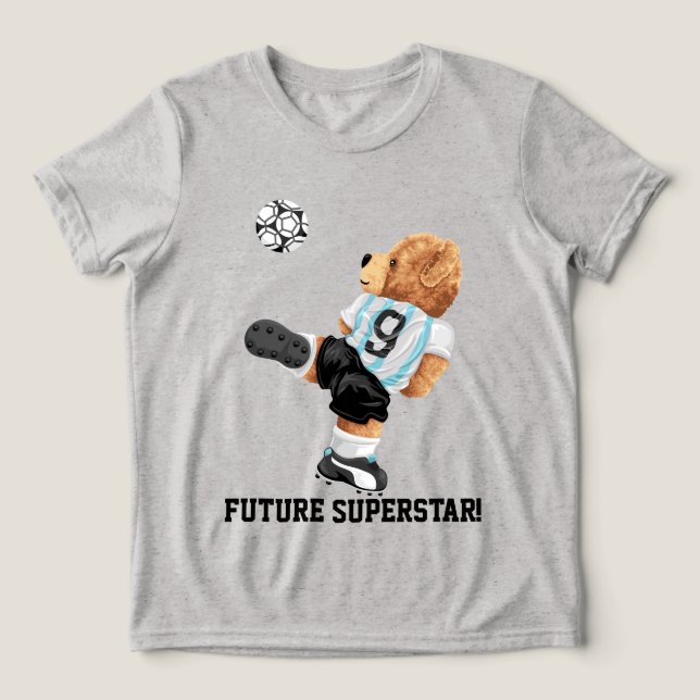 Soccer Bear Tri-Blend Shirt (Design Front)