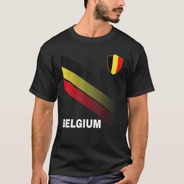 Soccer Belgium Flag For Soccer Men Women Kids T-Shirt (Front)