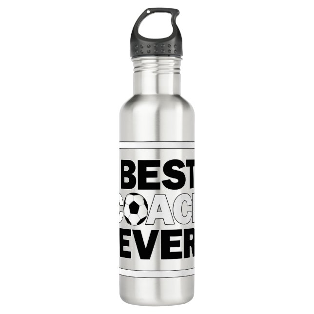 Soccer Best Coach Ever Fun Sports Coaches 710 Ml Water Bottle (Front)
