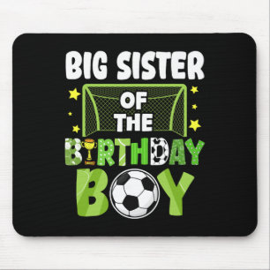 Soccer Big Sister Birthday Boy Party Soccer Family Mouse Mat