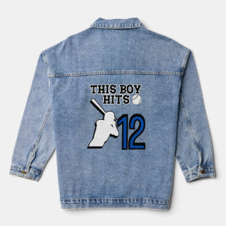 Soccer Birthday - 12 Year Old Boy - 12th Birthday Denim Jacket