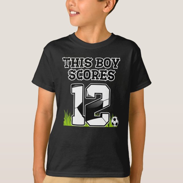 Soccer Birthday - 12 Year Old Boy - 12th Birthday T-Shirt (Front)