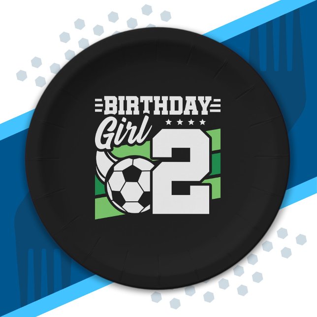 Soccer Birthday - 2 Year Old Girl - 2nd Birthday Paper Plate (Creator Uploaded)