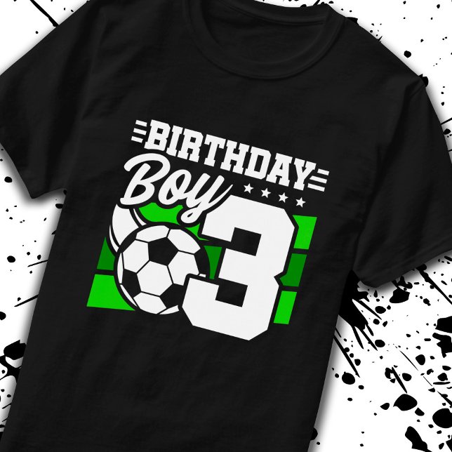 Soccer Birthday - 3 Year Old Boy - 3rd Birthday T-Shirt (Creator Uploaded)