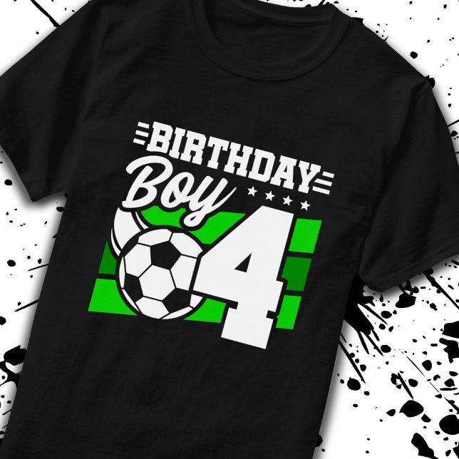 Soccer Birthday - 4 Year Old Boy - 4th Birthday T-Shirt (Creator Uploaded)