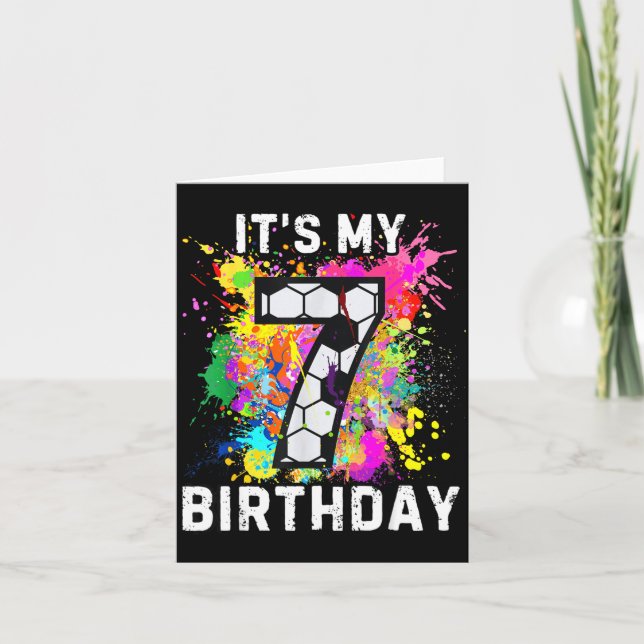 Soccer Birthday 7  Card (Front)
