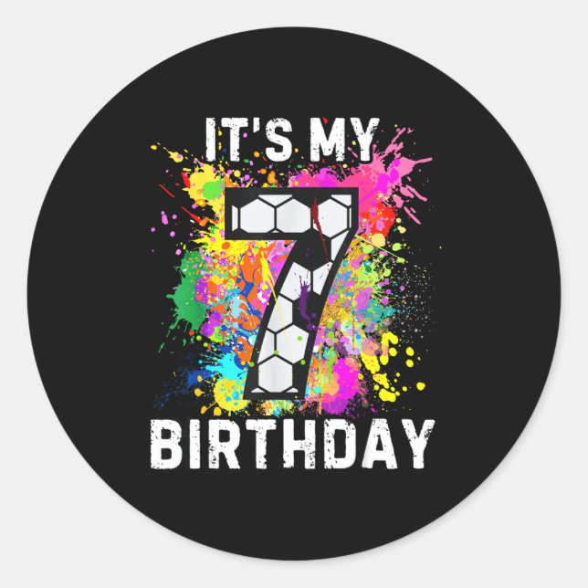 Soccer Birthday 7  Classic Round Sticker (Front)