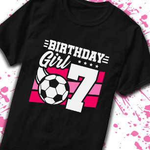 Soccer Birthday 7 Year Old Girl 7th Birthday T-Shirt