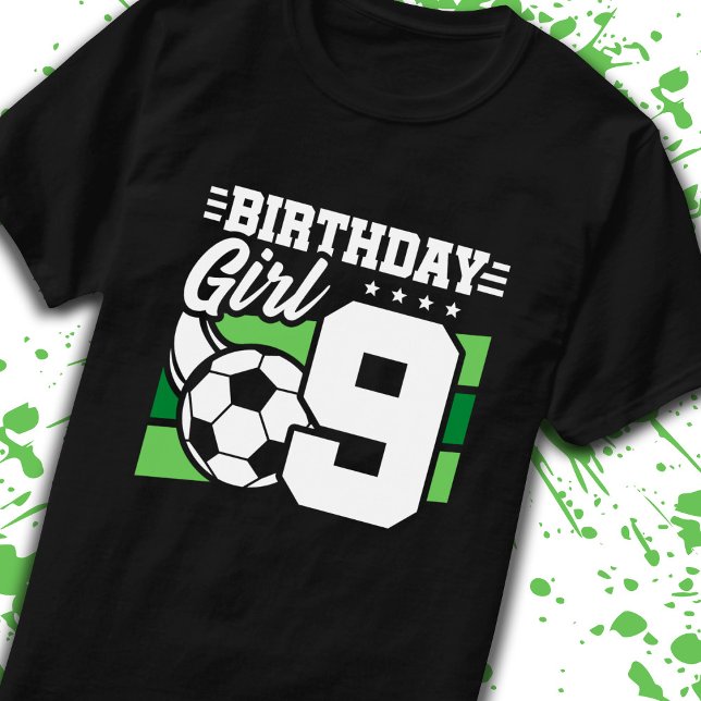 Soccer Birthday 9 Year Old Girl 9th Birthday T-Shirt (Creator Uploaded)