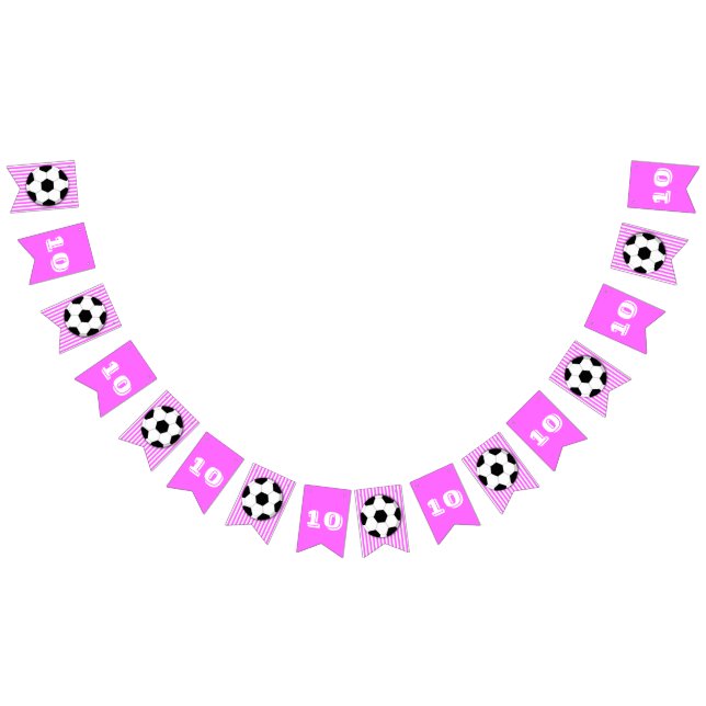 Soccer birthday banner girls pink party theme (All)