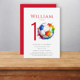 Soccer birthday boys  invitation