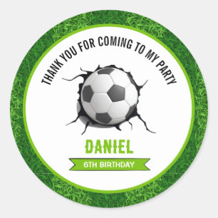 Soccer Birthday Classic Round Sticker