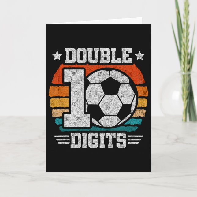 Soccer Birthday - Double Digits 10 Year Old - 10th Card (Front)