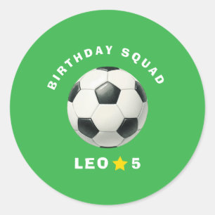 Soccer Birthday Favour Stickers Editable Boy
