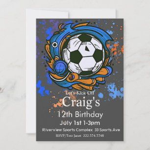Soccer Birthday, Football Birthday, Futbol  Invitation