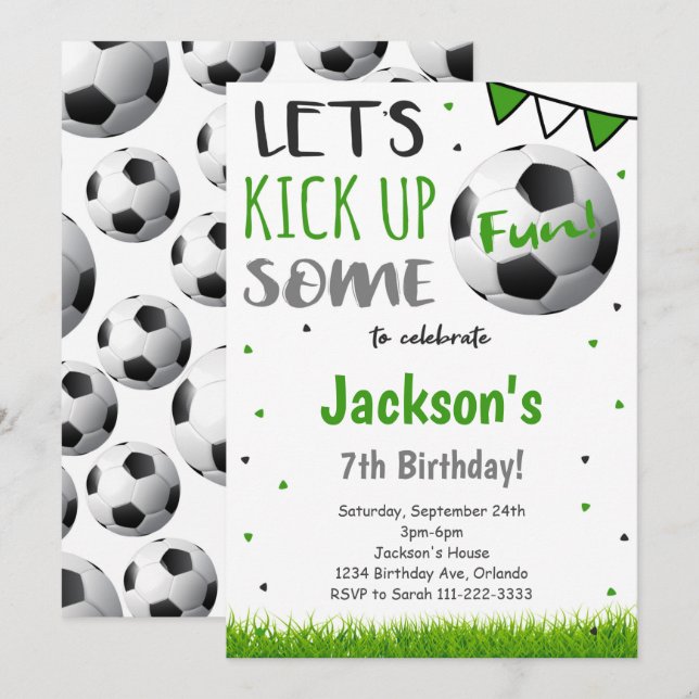 Soccer Birthday Invitation (Front/Back)