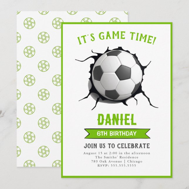 Soccer Birthday Invitation (Front/Back)