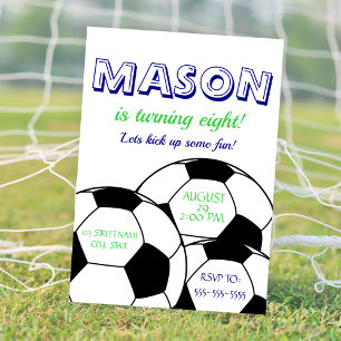 Soccer Birthday Invitation - Blue