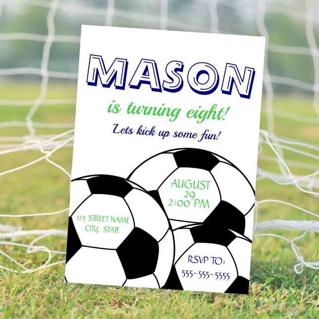 Soccer Birthday Invitation - Blue (Soccer Birthday Invitation - Blue)