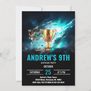 Soccer Birthday Invitation Minimalist Card