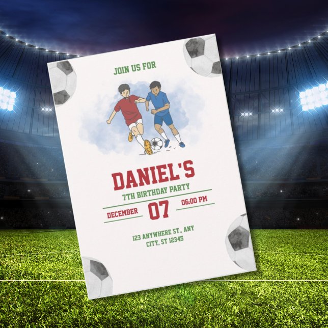 Soccer Birthday Invitation Template for Boys (Creator Uploaded)