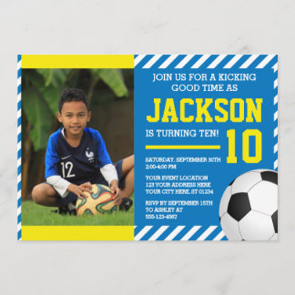 Soccer Birthday Invitation with Photo