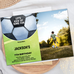 Soccer Birthday Invitations with photo