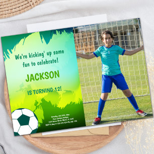 Soccer Birthday Invitations with photo