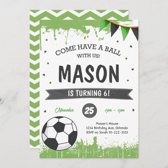 Soccer Birthday Invite (Front/Back)
