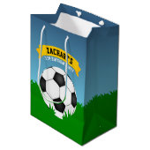 Soccer Birthday Medium Gift Bag (Front Angled)