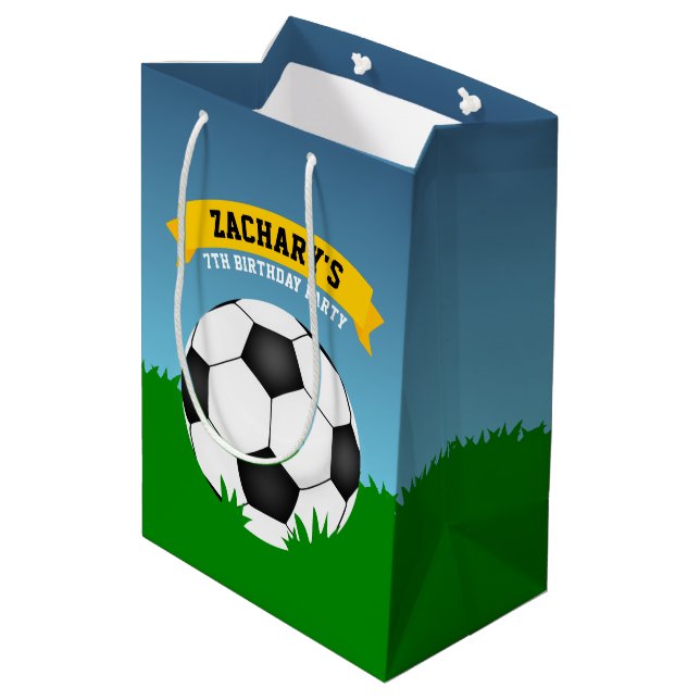Soccer Birthday Medium Gift Bag (Back Angled)