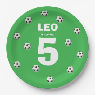 Soccer Birthday Paper Plates Editable Name & Age