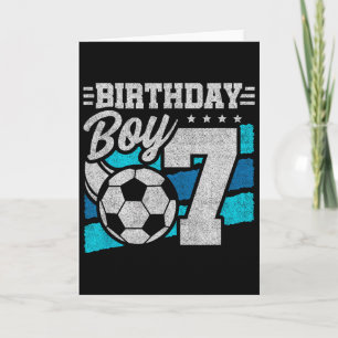 Soccer Birthday Party - 7 Year Old Boy - 7th Birth Card