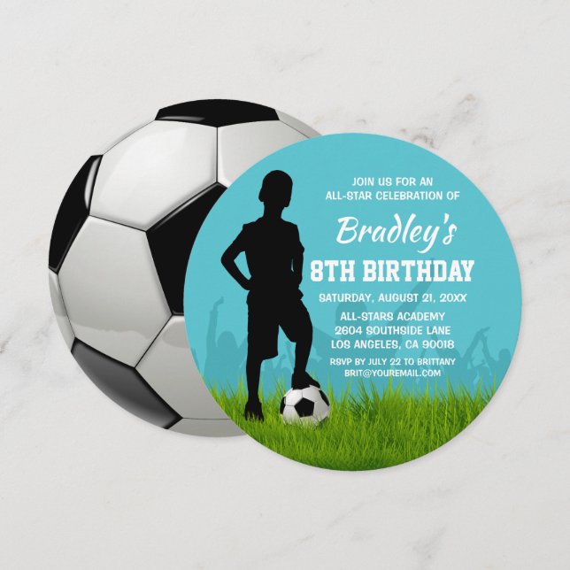 Soccer Birthday Party | All-Stars Football Invitation (Front/Back)