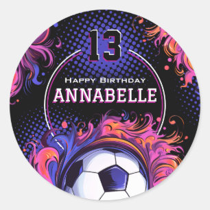 Soccer Birthday Party Classic Round Sticker