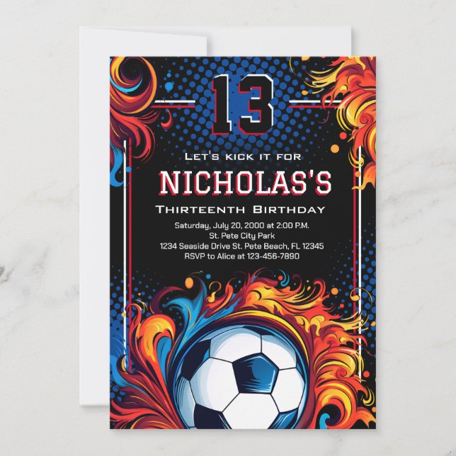 Soccer Birthday Party Invitation (Front)