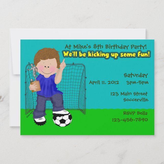Soccer Birthday Party Invitation (Front)
