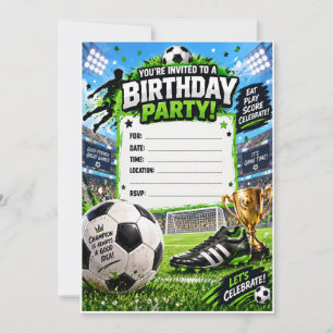 Soccer Birthday Party Invitation Any Age
