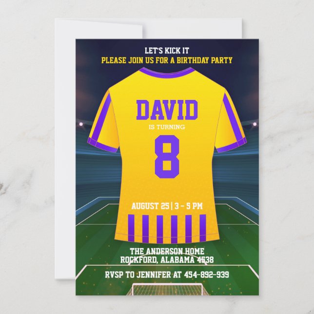 Soccer Birthday Party Invitations For Kids (Front)