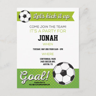 Soccer Birthday Party Invite 4.25x5.5 - Boy