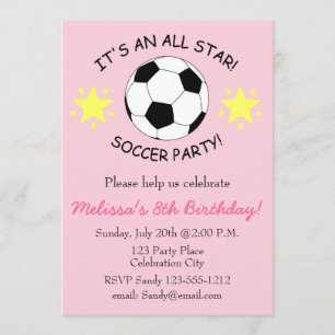 Soccer Birthday Party kids invitation customisable
