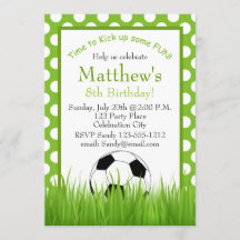 Soccer Birthday Party kids invitation customisable