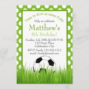 Soccer Birthday Party kids invitation customisable