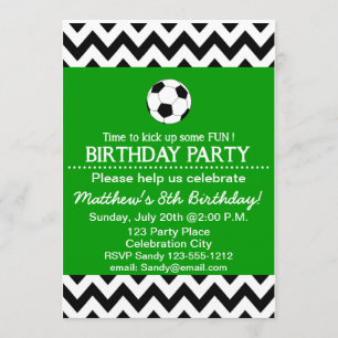Soccer Birthday Party kids invitation customisable