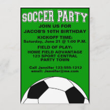 Soccer Birthday Party kids invitation customisable