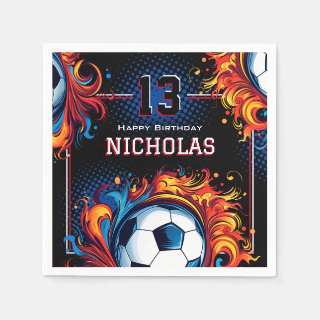 Soccer Birthday Party Napkin (Front)