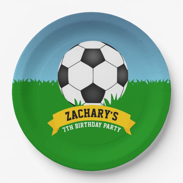 Soccer Birthday Party Paper Plate (Front)
