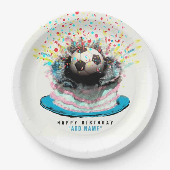 Soccer Birthday Party Paper Plate (Front)