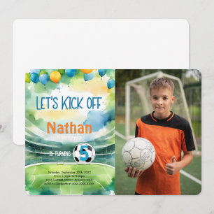 Soccer Birthday Party Photo Invitation