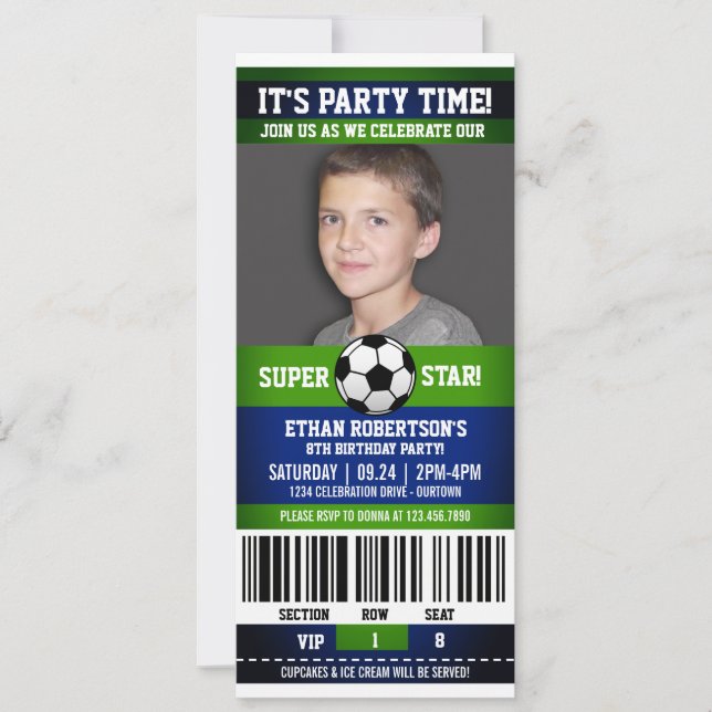 Soccer Birthday Photo Template (Front)